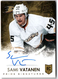 2013-14 Panini Prime SIGNATURES GOLD 03/25 Sami Vatanen RC Ducks #SSV