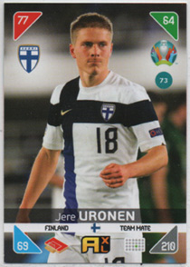 2020-21 Panini Kick Off Uefa EURO #73 Jere Uronen FINLAND