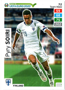 Road to 2020 Panini Uefa EURO #72 Pyry Soiri FINLAND