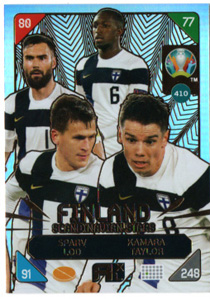 2020-21 Panini Kick Off Uefa EURO SKANDINAVIAN STARS #410 Tim Sparv-Lod-Kamara-Taylor FINLAND