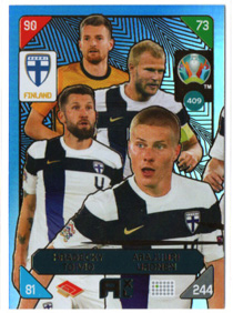 2020-21 Panini Kick Off Uefa EURO SKANDINAVIAN STARS #409 Lucas Hradecky-Toivio-Arajuuri-Uronen FINLAND