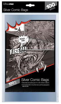 Ultra PRO Comic Bags SILVER Size (18,4x26,7 cm) Suojamuovi