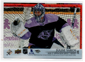 2020-21 Upper Deck Hockey CLEAR CUT ACETATE #107 Juuse Saros (G) Predators - Image 3