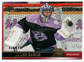 2020-21 Upper Deck Hockey EXCLUSIVES 036/100 #107 Juuse Saros (G) Predators