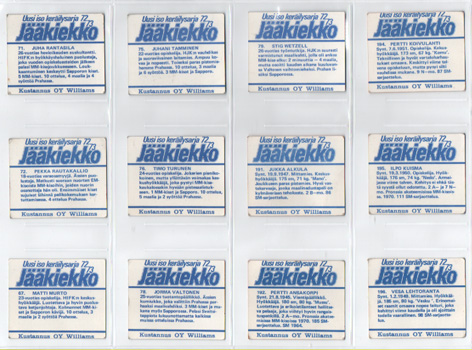 1972-73 Finnish Jääkiekko WILLIAMS Cards (RARE) - Image 8