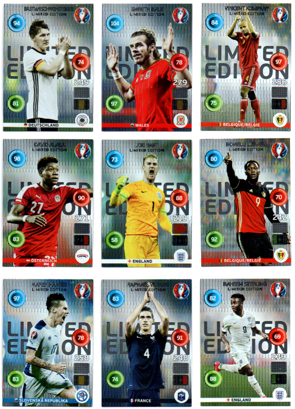 2016 Panini Uefa EURO France LIMITED EDITION Cards - Funstuffstore