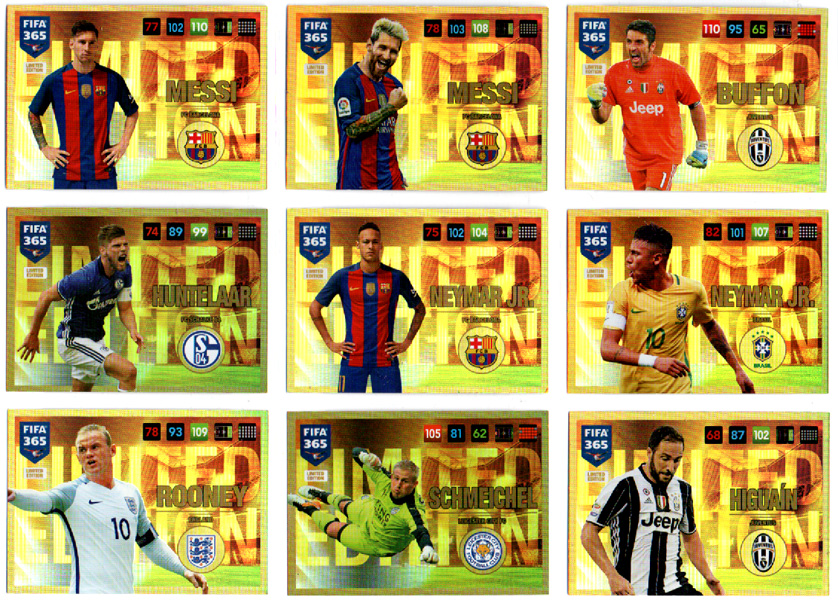 2017 Panini FIFA 365 LIMITED EDITION Cards