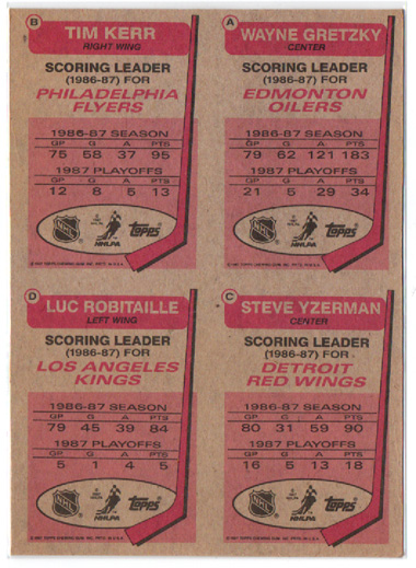 1987 Topps Wax Box Bottom Wayne Gretzky-Kerr-Yzerman-Robitaille - Image 3