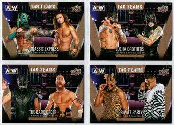 2021 UD All Elite Wrestling AEW Wrestling FIRST EDITION #65 Jungle Boy/Luchasaurus - TAG TEAMS - GOLD Parallel
