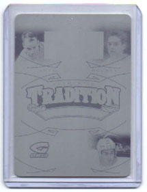 2016 Leaf Genesis TRADITION Gordie Howe- Steve Yzerman- Dylan Larkin CYAN 1/1 PRINTING PLATE Red Wings #T-01