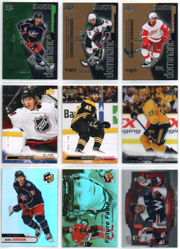2022-23 UD Extended DIAMOND DOMINANCE EMERALD #DD-12 Kent Johnson RC Blue Jackets