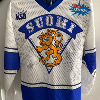 1995 Team Finland Saku KOIVU #11 Sponsor PURE JENKKI Logo ja NIMMAREILLA  (15 kpl)