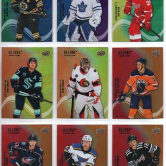 2022-23 UD Allure COLOR FLOW ORANGE-YELLOW #SF-22 Scott Perunovich Blues