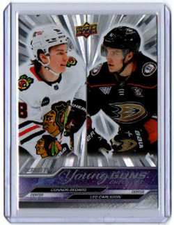2023-24 UD Series 2 YOUNG GUNS OUTBURST SILVER #500 Connor Bedard/Leo Carlsson RC CL