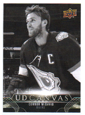 2023-24 UD Hockey Series 2 UD CANVAS BLACK and WHITE #C152 Connor McDavid Oilers