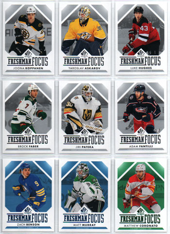 2023-24 SP Authentic FRESMAN FOCUS GREEN #FF40 Matthew Poitras Bruins