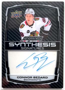 2023-24 Upper Deck Engrained Synthesis SIGNATURES Connor Bedard RC Blackhawks #S-CB