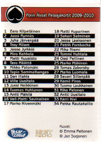 2009-10 Ässät Pori 34 Cards Team Set - Image 3