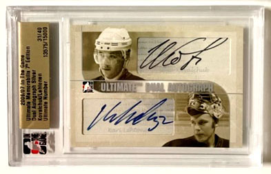 2006-07 ITG Ultimate Memorabilia DUAL AUTOGRAPH Silver Ilya Kovalchuk-Kari Lehtonen (G) Thrashers