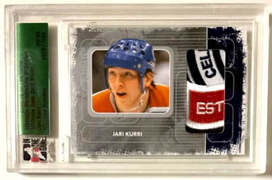 2008-09 ITG Memorabilia ULTIMTE NUMBER 3-Color PATCH Silver 28/90 Jari Kurri Oilers