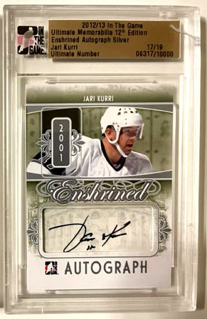 2012-13 ITG Memorabilia Jari Kurri AUTOGRAPH Silver 17/19 Jari Kurri Kings