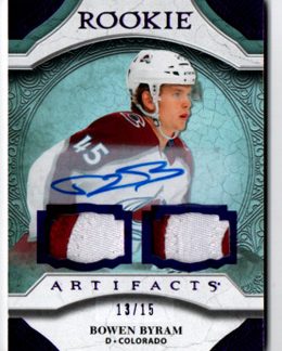 2020-21 Artifacts Hockey Bowen Byram 13/15 ROOKIE PATCH SIGNATURES #179