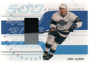 2001-02 Be A Player Memorabilia 500 GOAL SCORES 2- Color JERSEY Jari Kurri Kings #GS-11