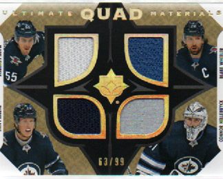 2019-20 Ultimate QUAD Materials JERSEYS Laine-Scheifele-Wheeler-Hellebuyck 63/99 #UQM-MBPC