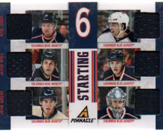 2011-12 Pinnacle STARTING 6 Moore-Boll-Nash-York (G) -Atkinson-Brassard Blue Jackets #24