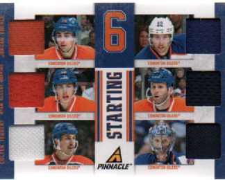 2011-12 Pinnacle STARTING 6 Teubert-Nugent Hopkins-Eberle-Khabibulin (G) -Whitney-Gagner Oilers #17