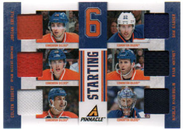 2011-12 Pinnacle STARTING 6 Teubert-Nugent Hopkins-Eberle-Khabibulin (G) -Whitney-Gagner Oilers #17