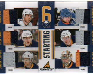 2011-12 Pinnacle STARTING 6 PRIME 02/50 PATCHES Leopold-Ennis-Roy-Miller (G) -Myers-Pominville Sabres #7