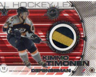 2000-01 Pacific Vanguard DUAL GAME WORN JERSEY PATCH 250/300 Tom Fitzgerald- Kimmo Timonen Predators #12