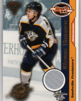 2000-01 Titanium Draft Day Edition GAME WORN JERSEY 413/520 Kimmo Timonen Predators #57