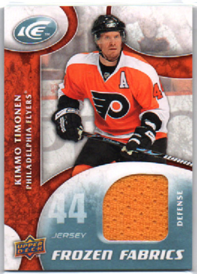 2009-10 UD Ice Frozen Fabrics JERSEY (Orange) Kimmo Timonen #FR-KT