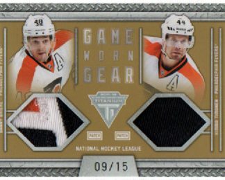 2011-12 Panini Titanium Game-Worn Gear DUAL MEMORABILIA 09/15 Kimmo Timonen - Danny Briere #24