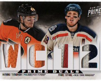 2012-13 Panini Prime PRIME DUALS 10/50 Kimmo Timonen-Marc Staal #41