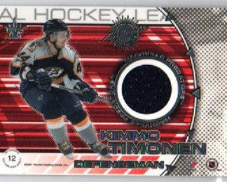 2000-01 Pacific Vanguard DUAL GAME WORN JERSEY /1400 Tom Fitzgerald- Kimmo Timonen Predators #12