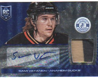 2013-14 Totally Certified Rookie AUTOGRAPH Jerseys MIRROR Platinum BLUE 22/25 Sami Vatanen RC Ducks #154