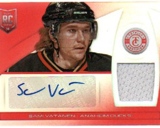 2013-14 Totally Certified Rookie AUTOGRAPH Jerseys MIRROR Platinum RED 15/25 Sami Vatanen RC Ducks #154