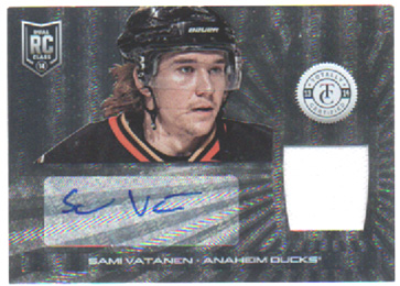 2013-14 Totally Certified Rookie SILVER AUTOGRAPH Jerseys Sami Vatanen RC Ducks #154