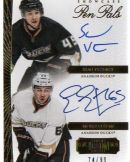 2013-14 Dominion Rookie Showcase PEN PALS AUTOGRAPHS 74/99 Sami Vatanen-Emerson Etem RC Ducks #PPVE