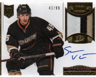 2013-14 Dominion 3-Color PATCHES AUTOGRAPHS 43/99 Sami Vatanen RC Ducks #APSV
