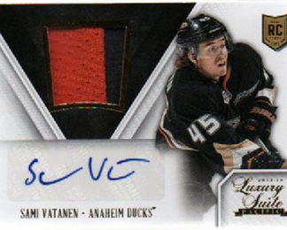2013-14 Luxury Suite Rookie 2-Color JERSEY AUTOGRAPH 14/25 Prime Sami Vatanen RC Ducks #190