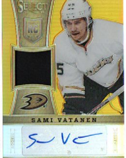 2013-14 Panini Select PRIZMS Gold PATCH AUTOGRAPH 06/10 Sami Vatanen RC Ducks #263