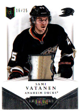 2013-14 Dominion PRIME 2-Color JERSEY 16/25 Sami Vatanen RC Ducks #D-SV