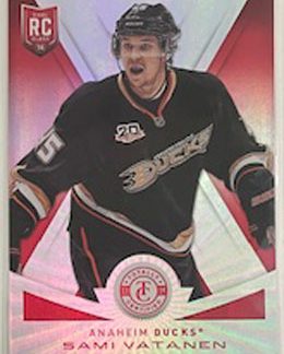 2013-14 Totally Certified MIRROW PLATINUM RED 12/25 Sami Vatanen RC Ducks #154