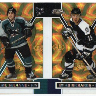 2002-03 Pacific EXCLUSIVE GOLD DOUBLE Un-CUT Teemu Selanne Sharks - Brad Richards Lightning #152 ja 157