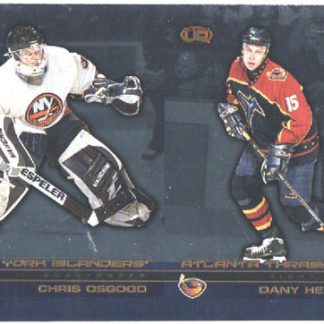 2002-03 Pacific Heads UP DOUBLE Un-CUT Chris Osgood (G) Islanders - Dany Heatley Trashers #73 ja 4