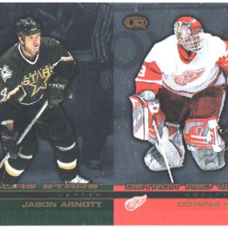 2002-03 Pacific Heads UP DOUBLE Un-CUT Jason Arnott Stars - Dominik Hasek (G) Red Wings #37 ja 42